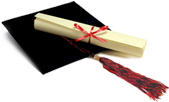 Graduation cap and diploma